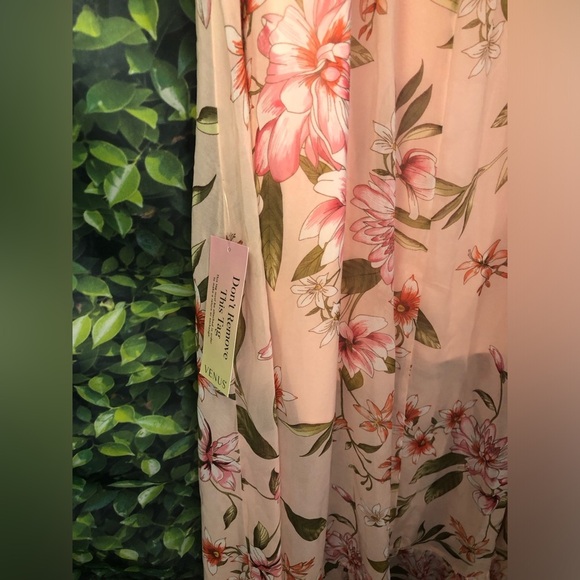 VENUS Pink A-Line Resort Maxi Split Ruffle Floral Dress NWT SIZE XL - Picture 11 of 16